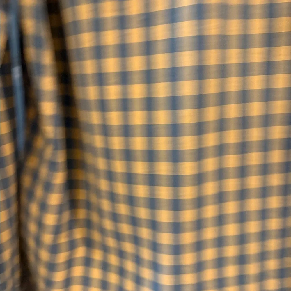J CREW Men's Slim Fit Button Front  Yellow / Blue Plaid Check Shirt Size Large